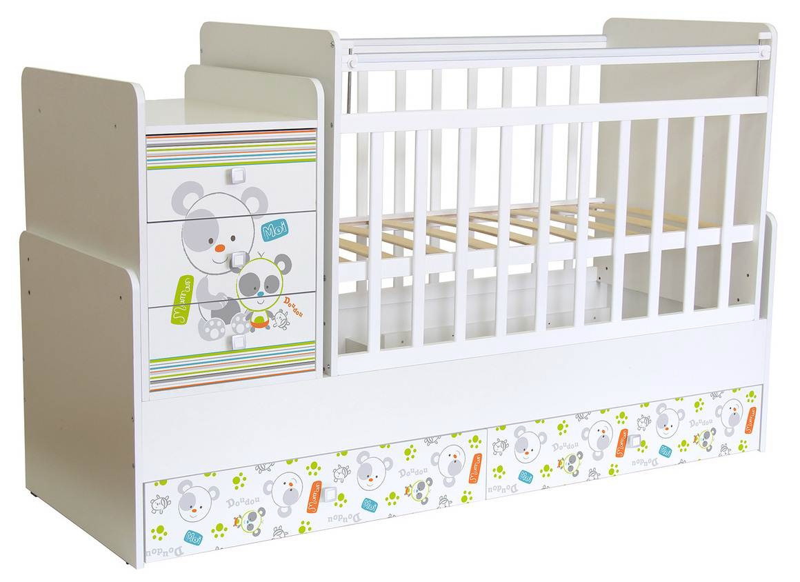 картинка Кровать-трансформер детская ФЕЯ 1100 Белый с рисунком от магазина Аистенок