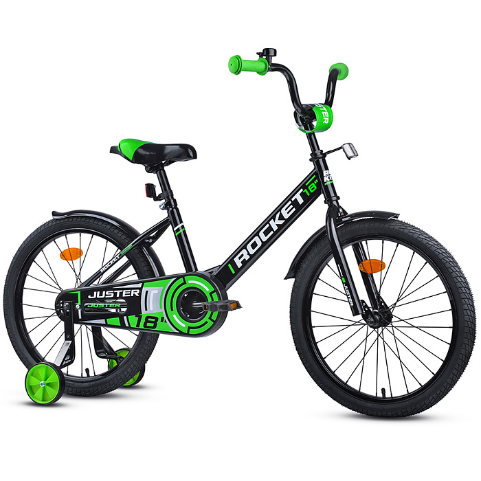 картинка Велосипед 18" Rocket Juster, цвет черно/зеленый от магазина Аистенок