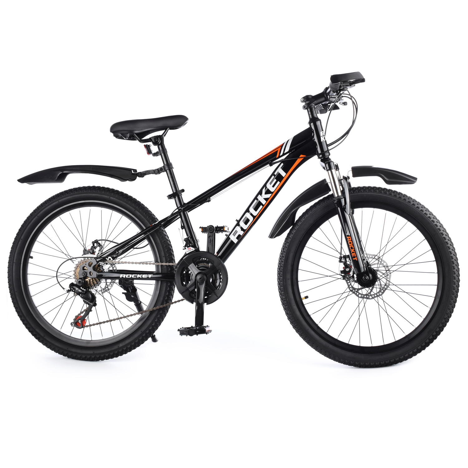 картинка Велосипед горный 24" ROCKET, цвет черный , размер рамы 13" 21 скорость, модель 2023 года от магазина Аистенок