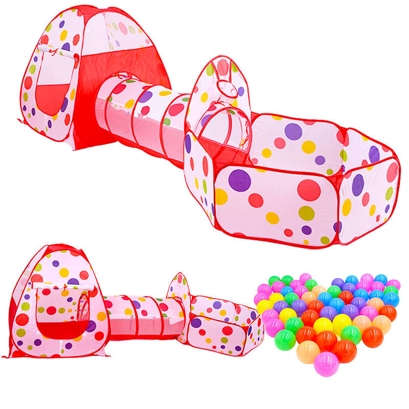 картинка Палатка детская в коробке ( тоннель+бассейн+100 шариков) от магазина Аистенок