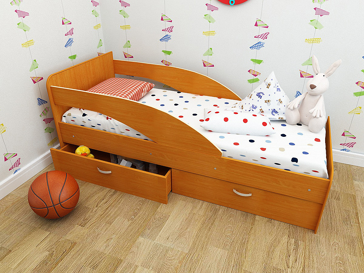 картинка Кровать «Антошка» NEW  с двумя бортиками  от магазина Аистенок