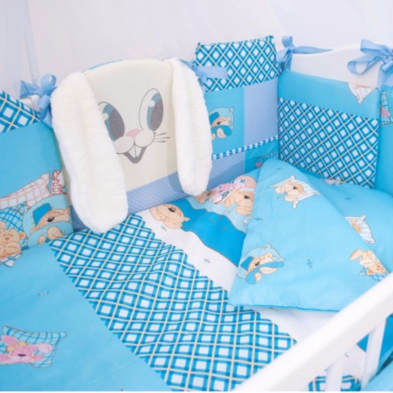картинка Комплект в кроватку 18 предметов "Мой зайка" с подушечками от магазина Аистенок
