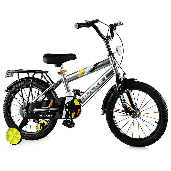 картинка Велосипед детский 2-х колесный 16" ROCKET, цвет серый от магазина Аистенок