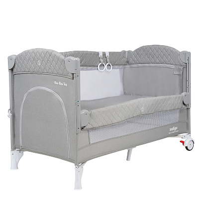 картинка Манеж-кровать INDIGO BON-BON TOY с подвесными игрушками (2 уровня) от магазина Аистенок